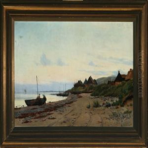 Boats And Fishermen At
The Beach