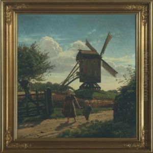 Summer Landscape With A Girl And A Boy