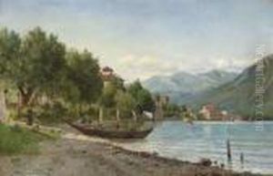 Summer At Lake Lugano by August Fischer