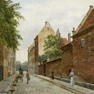 Part Of The Street Withpromenading People