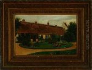 The Vicarage's Tenant House In Udby Village, Denmark by August Fischer