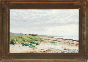 A Coastal Scenery From Tisvilde Village, Denmark by August Fischer