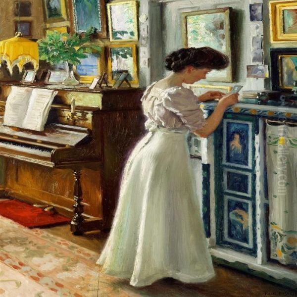 The Artist's Wife Dagny In The Living Room - view 1
