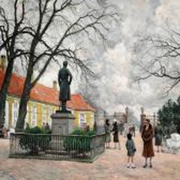 The Entrance To Frederiksberg Garden With The Statue Of King Frederik Vi - view 1