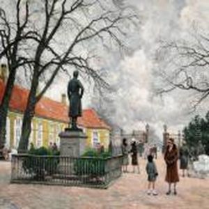 The Entrance To Frederiksberg Garden With The Statue Of King Frederik Vi