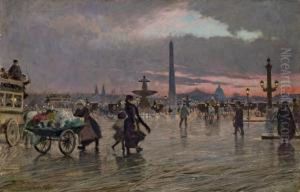 La Place De La Concorde by Paul-Gustave Fischer