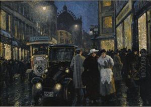 An Evening Stroll On The Boulevard by Paul-Gustave Fischer