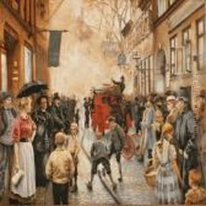 Four Porcelain Paintings After Originals By Paul Fischer