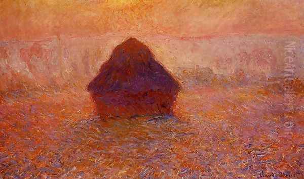 Grainstack Sun In The Mist - view 1
