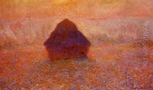 Grainstack Sun In The Mist by Claude Oscar Monet