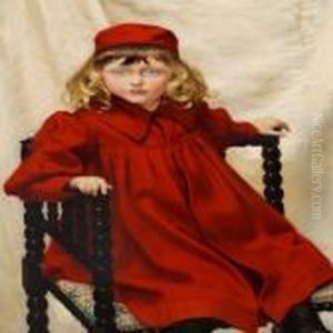 The Artist's Eldest Daughter Harriet Fischer In A Red Coat by Paul-Gustave Fischer