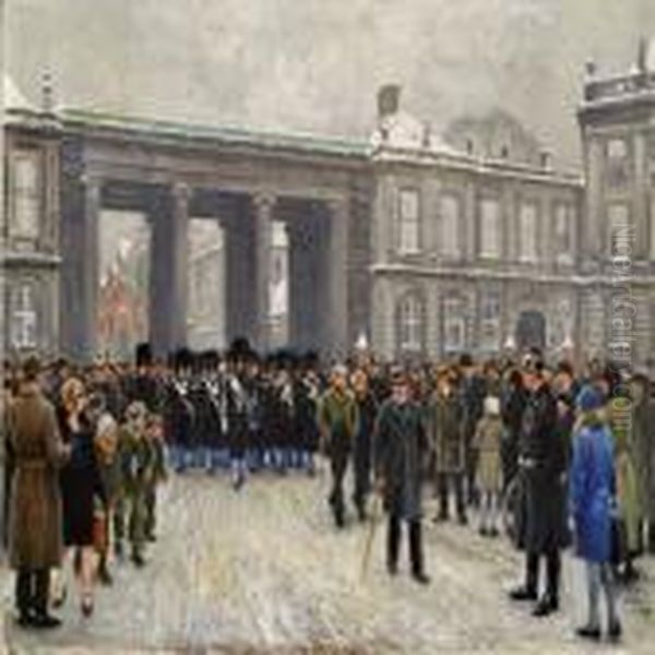 The King's Guards In Amalienborg Square - view 1