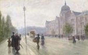 A Busy Morning In Farimagsgade, Copenhagen by Paul-Gustave Fischer