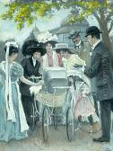 Parading The Newborn Member Of
The Family By Langeliniepavillonen, Copenhagen. "se Den Lille Ny" - view 1