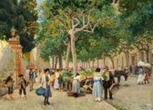 At The Market Naples by Paul-Gustave Fischer