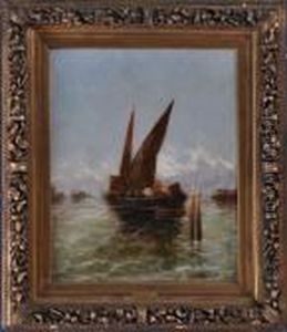 Fisherman In Harbor by Georg Fischof