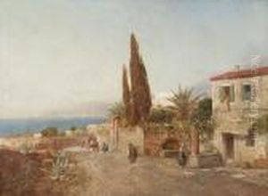 Mediterrane Kustenlandschaft by Georg Fischof