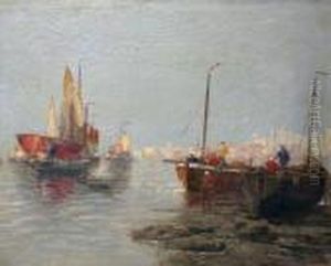 Segelboote Im Hafen by Georg Fischof