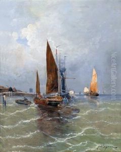 Fischer Im Hafen by Georg Fischof