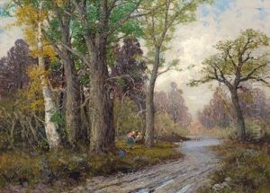 Reisigsammlerinnen Im Herbstwald