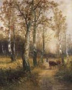 Cattles At The Ledge Of The Woods