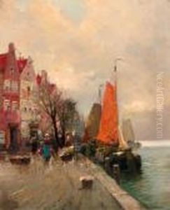 Figures On A Dutch Quay