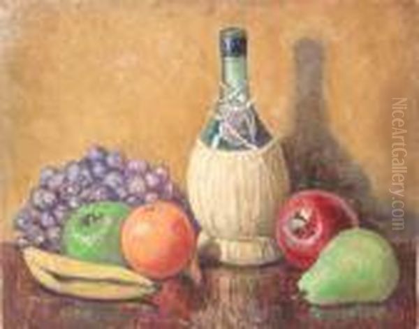 Still Life With Fruit And Wine Bottle - view 1