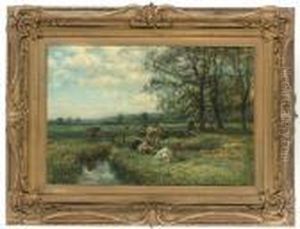 Cattle By The Stream by William Mark Fisher
