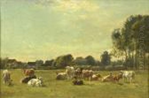Cattle Grazing In A Landscape - view 1