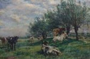 Cattle Resting, Harvesters Beyond by William Mark Fisher