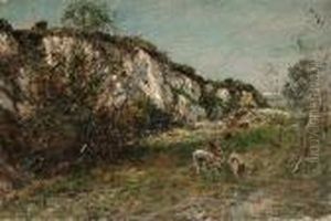 Cattle Grazing In An Old Quarry