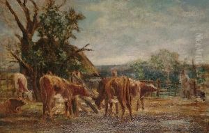 Landscape With Cattle In The Foreground by William Mark Fisher