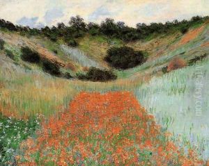 Poppy Field In A Hollow Near Giverny by Claude Oscar Monet