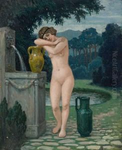 Kvinne Med Vannkrukke by Paul-Gustave Fischer
