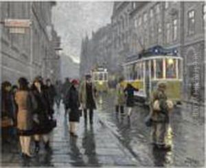 Bredgade I Kobenhavn (bredgade, Copenhagen) by Paul-Gustave Fischer