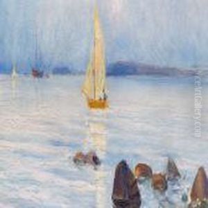 Sailing Boat Off The Coast, Norway by Paul-Gustave Fischer