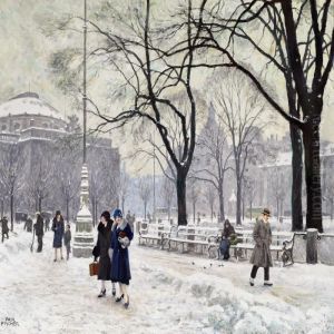 Winter Day In Kongens Nytorv With Two Elegant Women Winter Day In Kongens Nytorv With Two Elegant Women