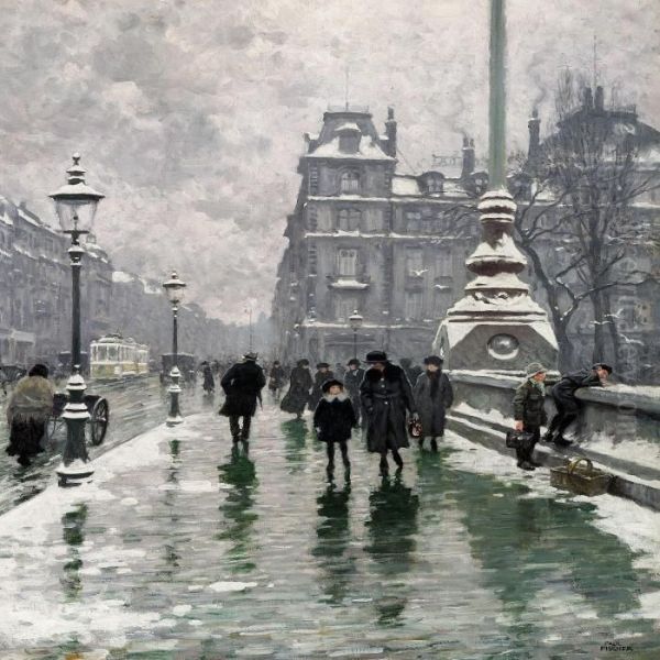 Winter Day On Dronning Louise's Bridge In Copenhagen - view 1