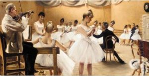 Time I Det Kgl. Teaters Balletskole (a Class At The Royal Theatre Ballet School) by Paul-Gustave Fischer