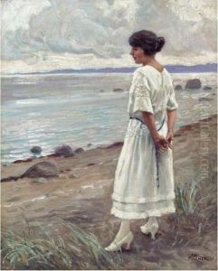 Kvinde Pa Stranden (looking Out To Sea)