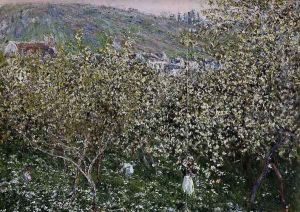 Vetheuil Flowering Plum Trees by Claude Oscar Monet