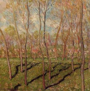 Trees In Winter View Of Bennecourt by Claude Oscar Monet