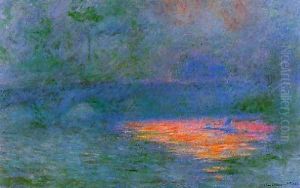 Waterloo Bridge Misty Weather by Claude Oscar Monet
