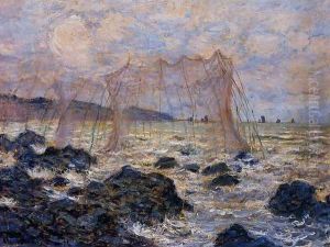Fishing Nets At Pourville by Claude Oscar Monet