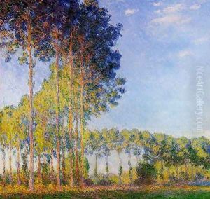 Poplars On The Banks Of The River Epte In Autumn by Claude Oscar Monet