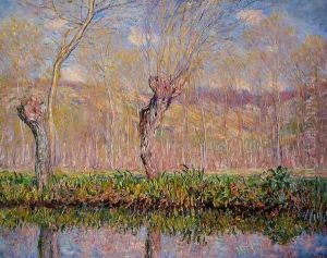 The Banks Of The River Epte In Springtime by Claude Oscar Monet