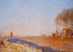 The Plain Of Colombes White Frost by Claude Oscar Monet