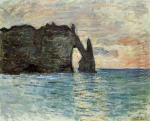 The Cliff At Etretat by Claude Oscar Monet