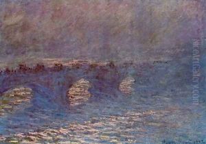 Waterloo Bridge Effect Of Sun In The Mist by Claude Oscar Monet