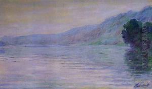 The Seine At Port Villez Blue Effect by Claude Oscar Monet